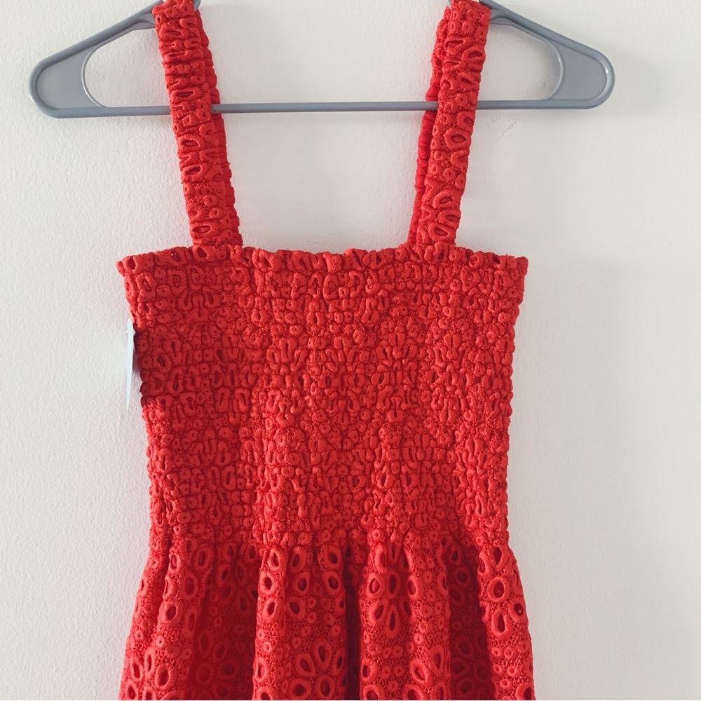 NWT Hill House The Anjuli Nap Dress Poppy Red Scallop Lace - Picture 6 of 11